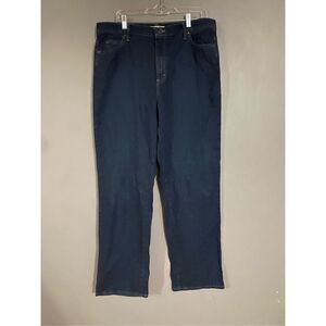 Lee Dark Wash Relaxed Straight Leg Pants Size 16 Long